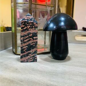 SOLD Red Snowflake Obsidian Small Rectangular Tower